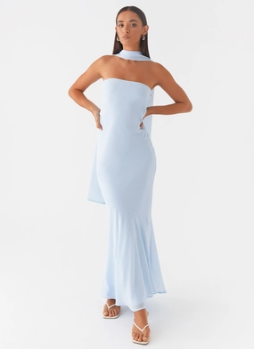 Under The Pagoda Maxi Dress - Blue Stylish Touch