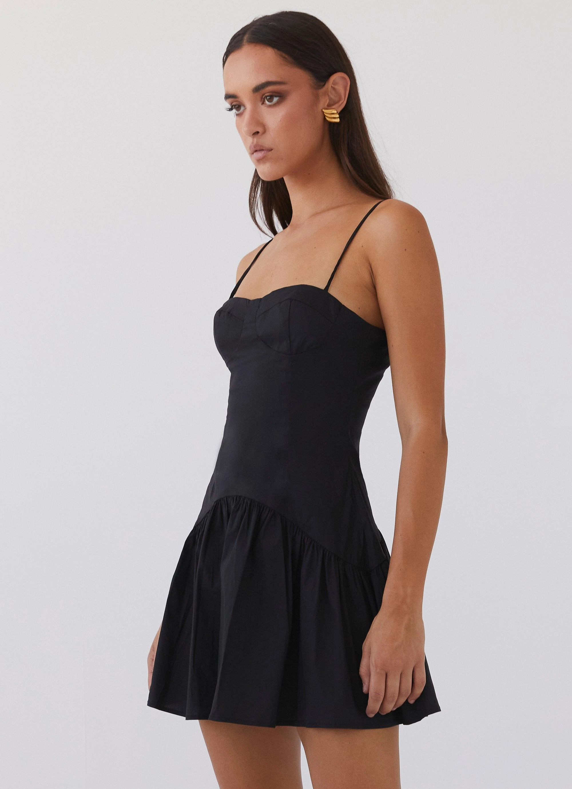Endless Summer Mini Dress - Black Cozy Drape