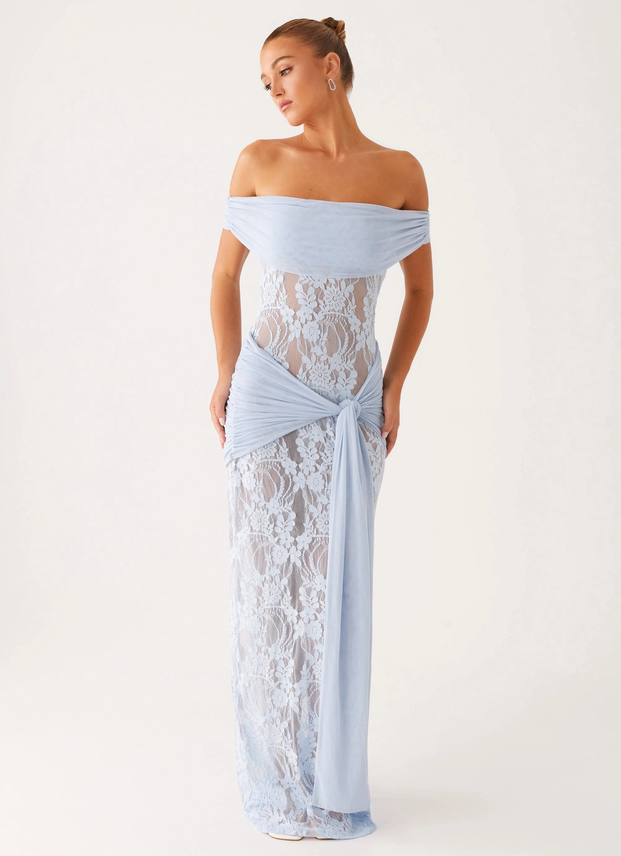 Petite Chic Gracie Twist Maxi Dress - Blue