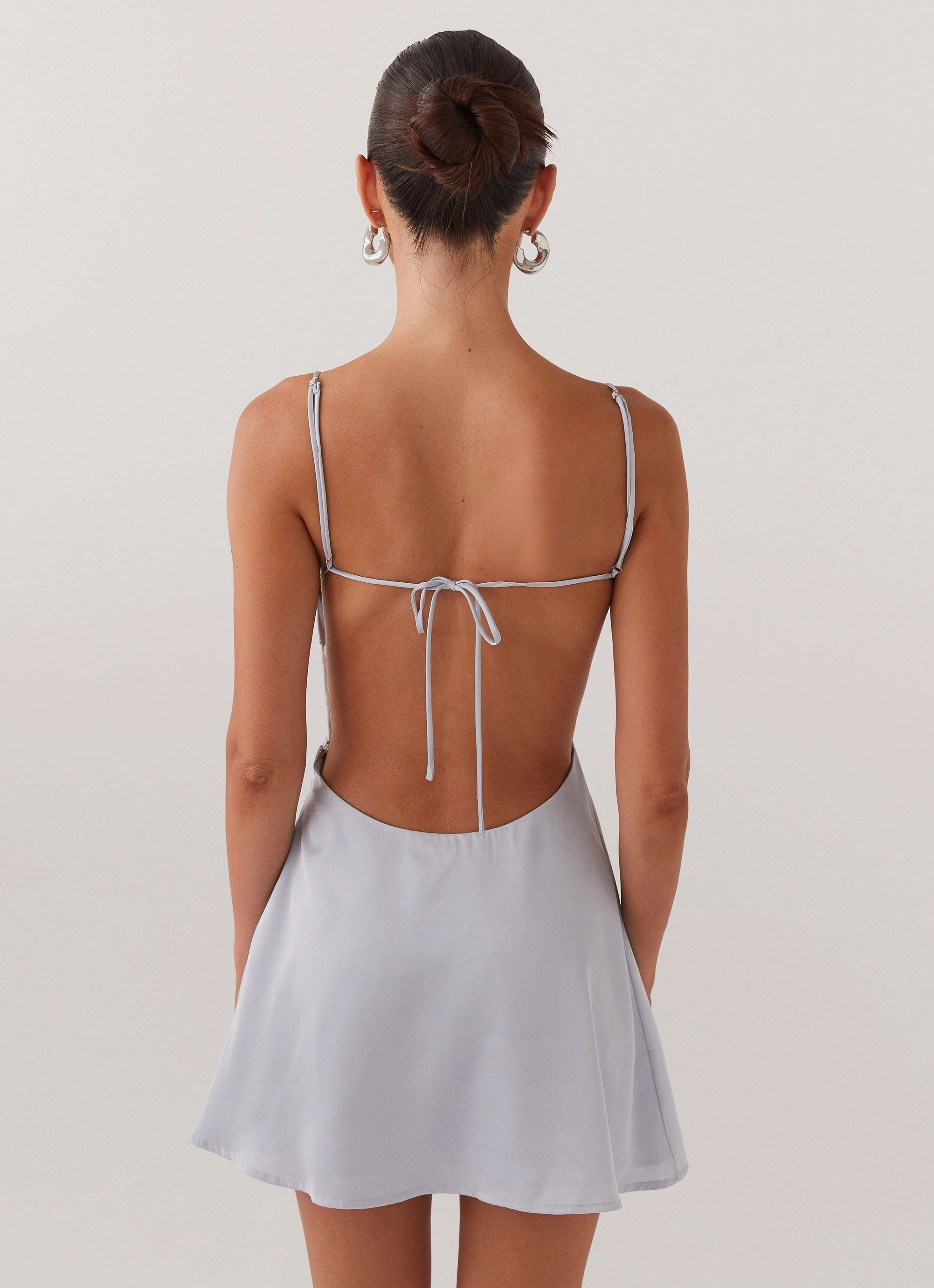 Ayla Satin Mini Dress - Arctic Blue Tailored Style Trendy Everyday