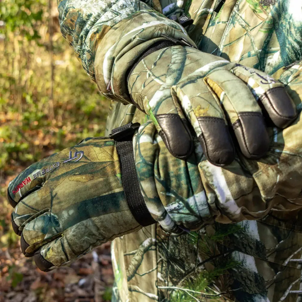 Green Trail G0909 Primaloft® Insulated Deer Leather Palm Camo Gloves – Ultimate Warmth, Comfort, and Durability for Extreme Cold Outdoor Adventures