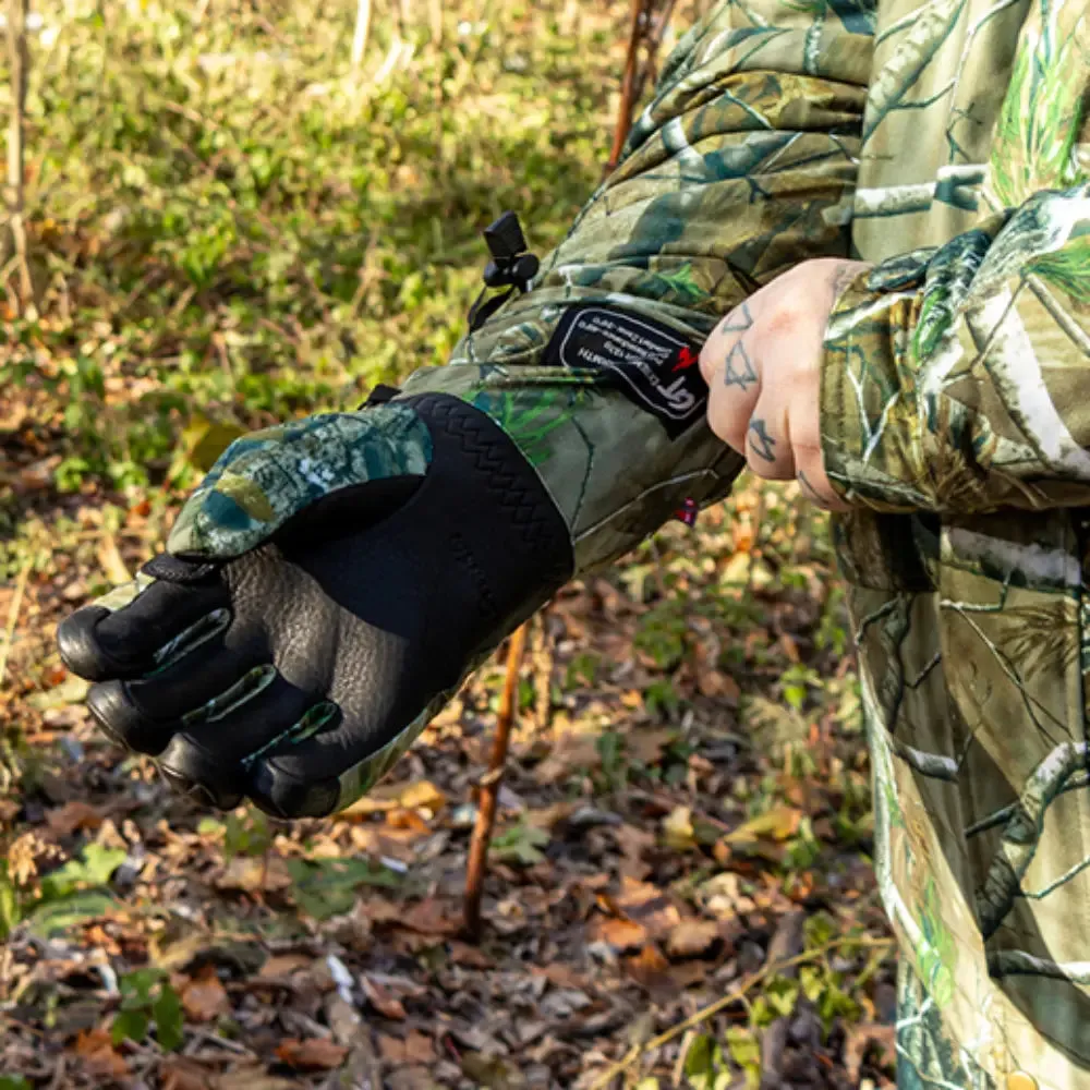 Green Trail G0909 Primaloft® Insulated Deer Leather Palm Camo Gloves – Ultimate Warmth, Comfort, and Durability for Extreme Cold Outdoor Adventures