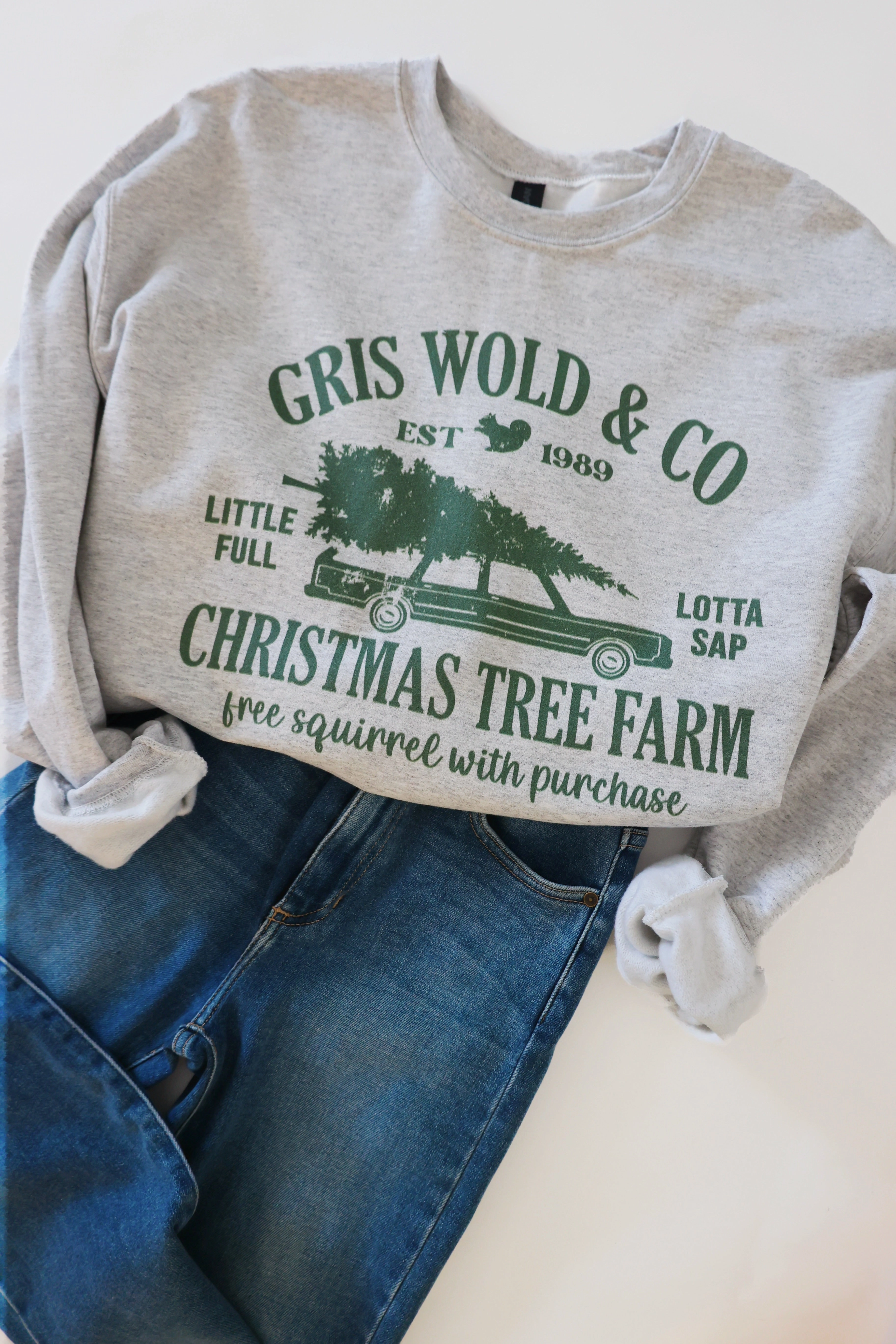 Griswold Christmas Tree Sweatshirt LaserCut Edges EcoFriendlyTexture