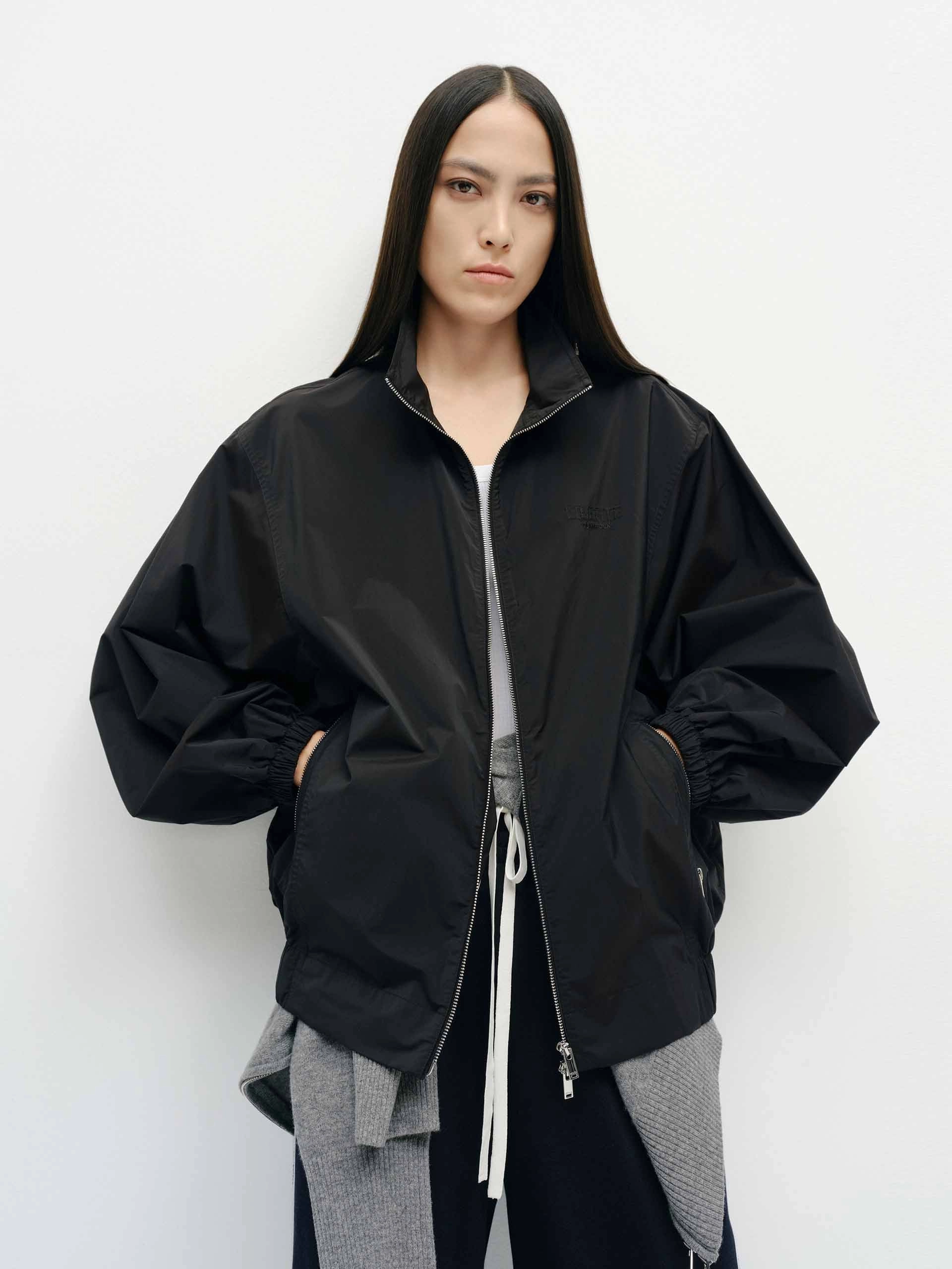 Volume Sleeve Zipper Coat Urban Outdoor Look