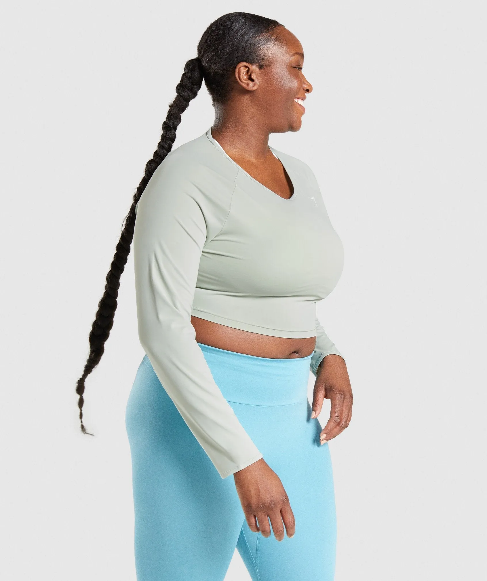 Gymshark Training Long Sleeve Crop Top - Light Green