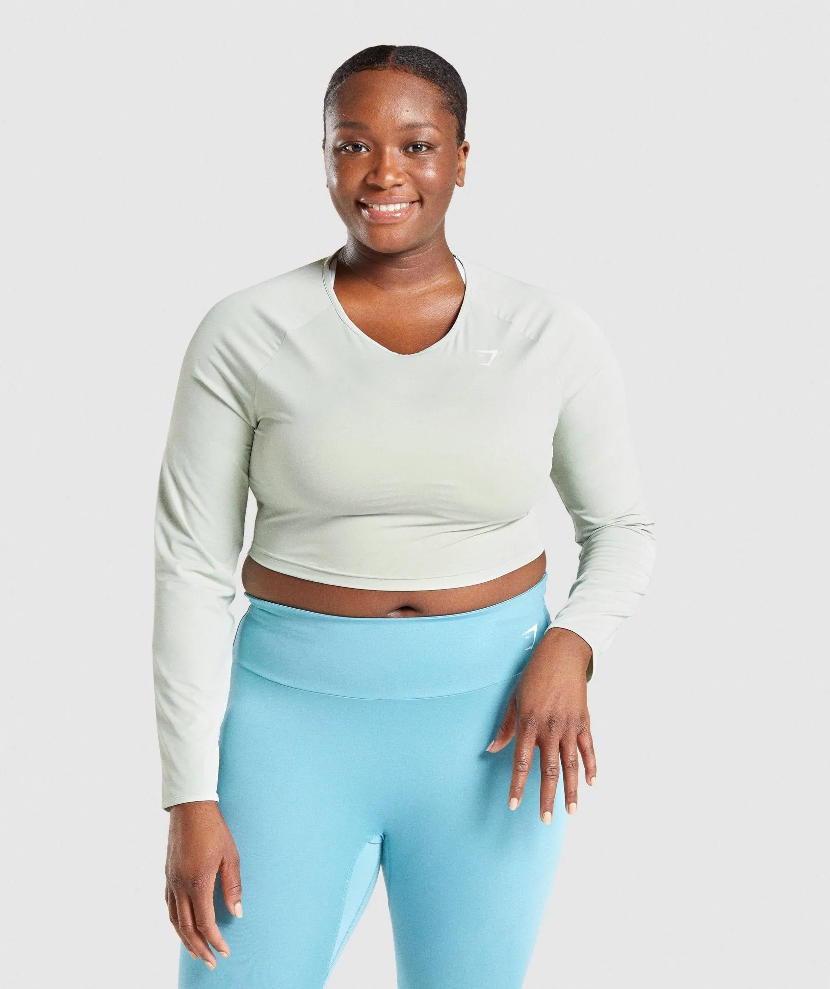 Gymshark Training Long Sleeve Crop Top - Light Green
