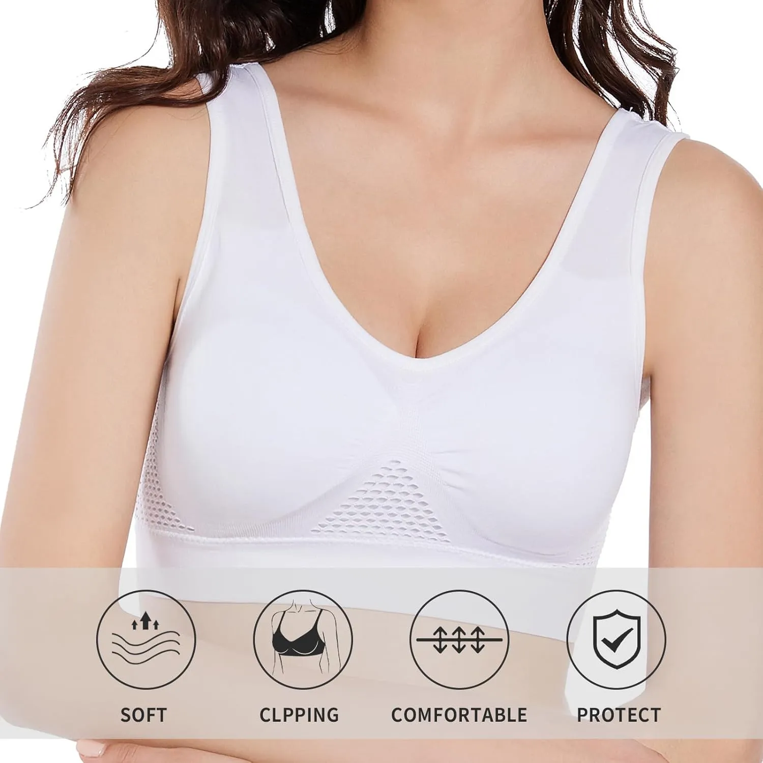 GYQMBT Breathable Cool Liftup Air Bras,2024 New Breathable Sports Bras for Women Plus SizeComfortable Sports Bra
