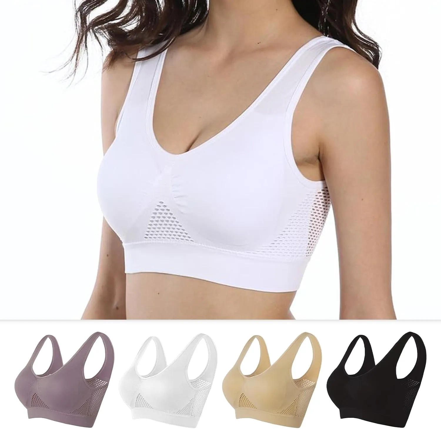 GYQMBT Breathable Cool Liftup Air Bras,2024 New Breathable Sports Bras for Women Plus SizeComfortable Sports Bra