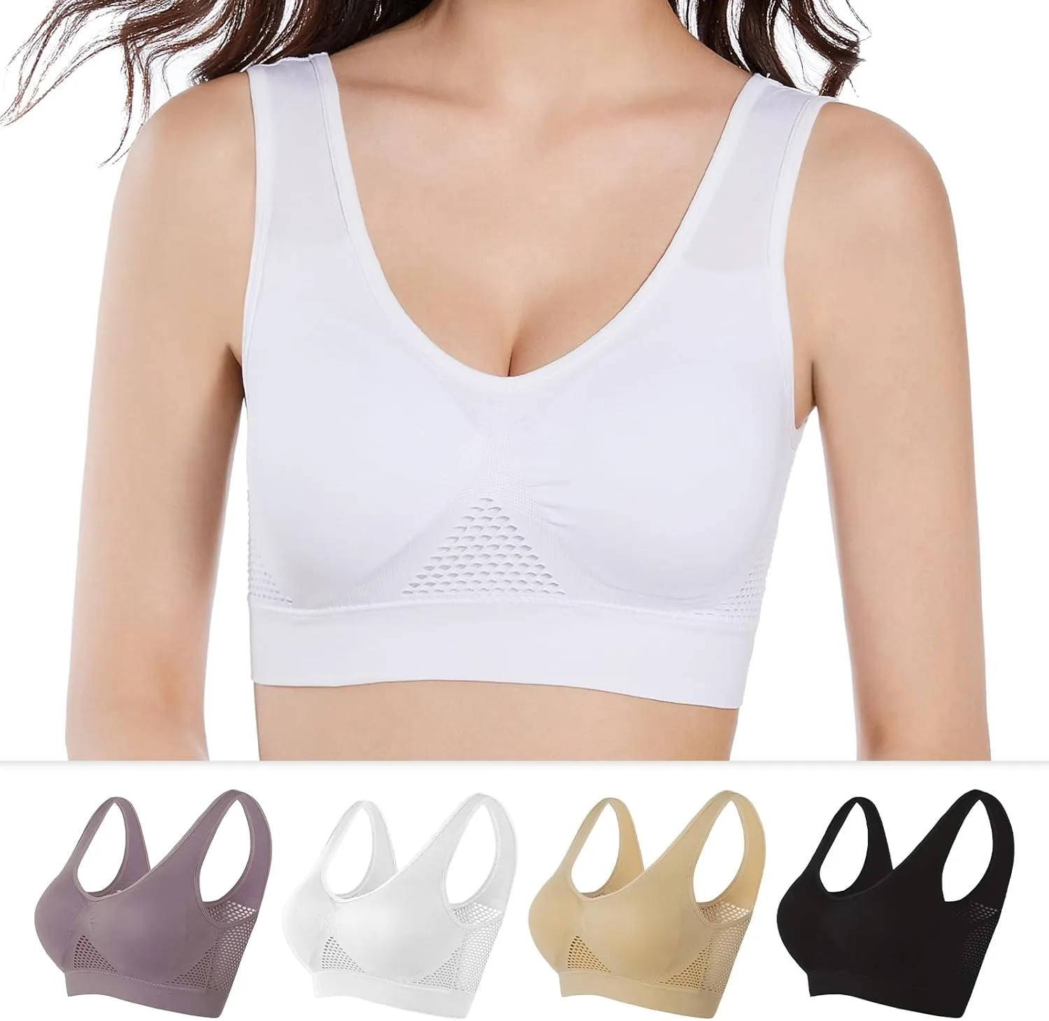 GYQMBT Breathable Cool Liftup Air Bras,2024 New Breathable Sports Bras for Women Plus SizeComfortable Sports Bra