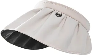 Hair Hoop Sun Hat Womens Sun Hats Packable Womens Uvs Protection Sun Visor Wide Brim Beach Travel Summer Hats Beige