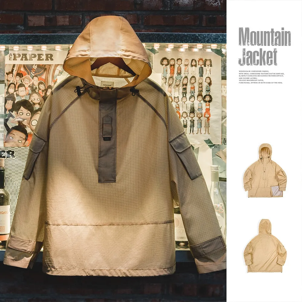 Half-Zip Hooded Windproof Jackets for Men