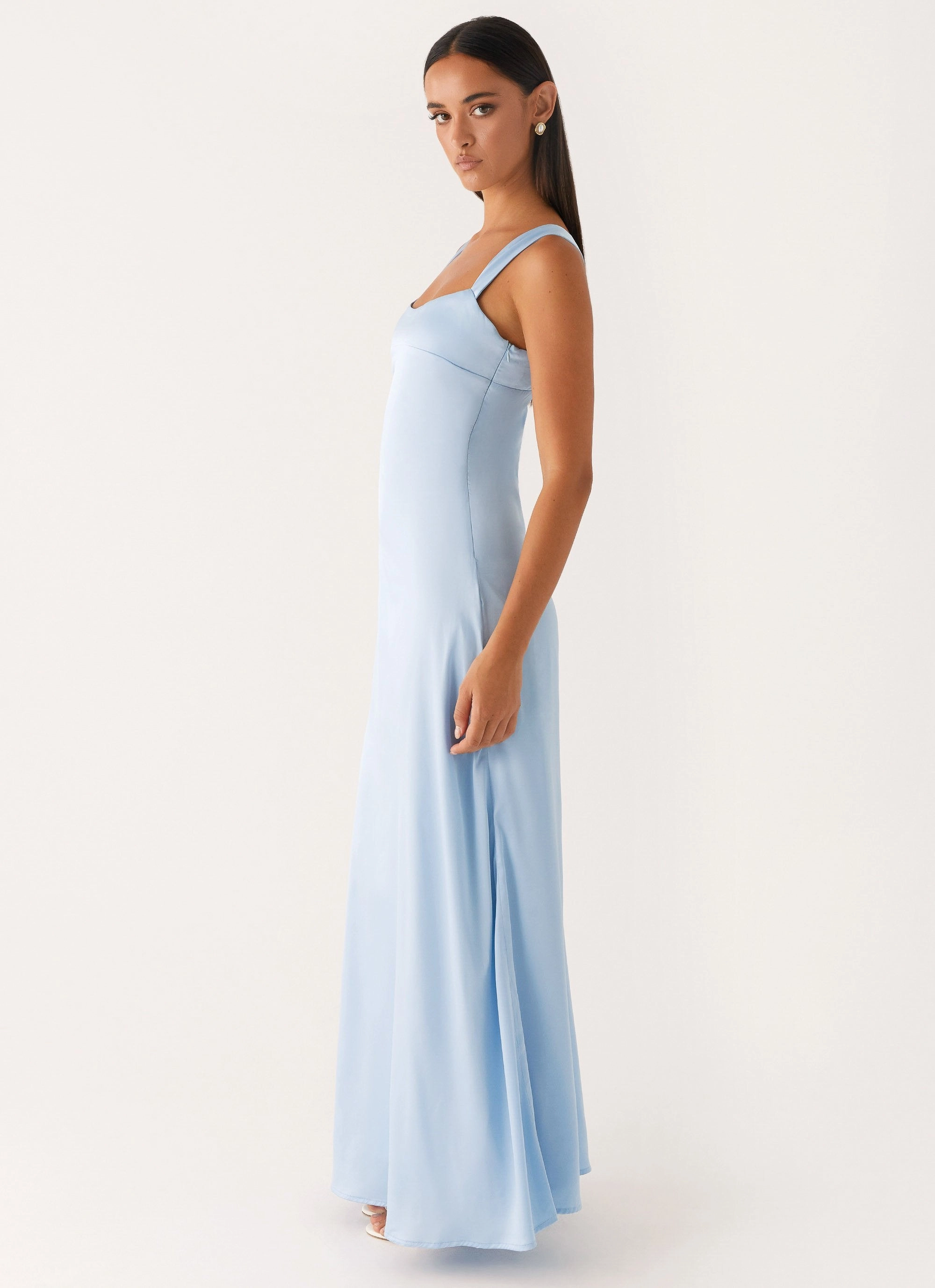 Odette Satin Maxi Dress - Blue EcoFriendlyDye