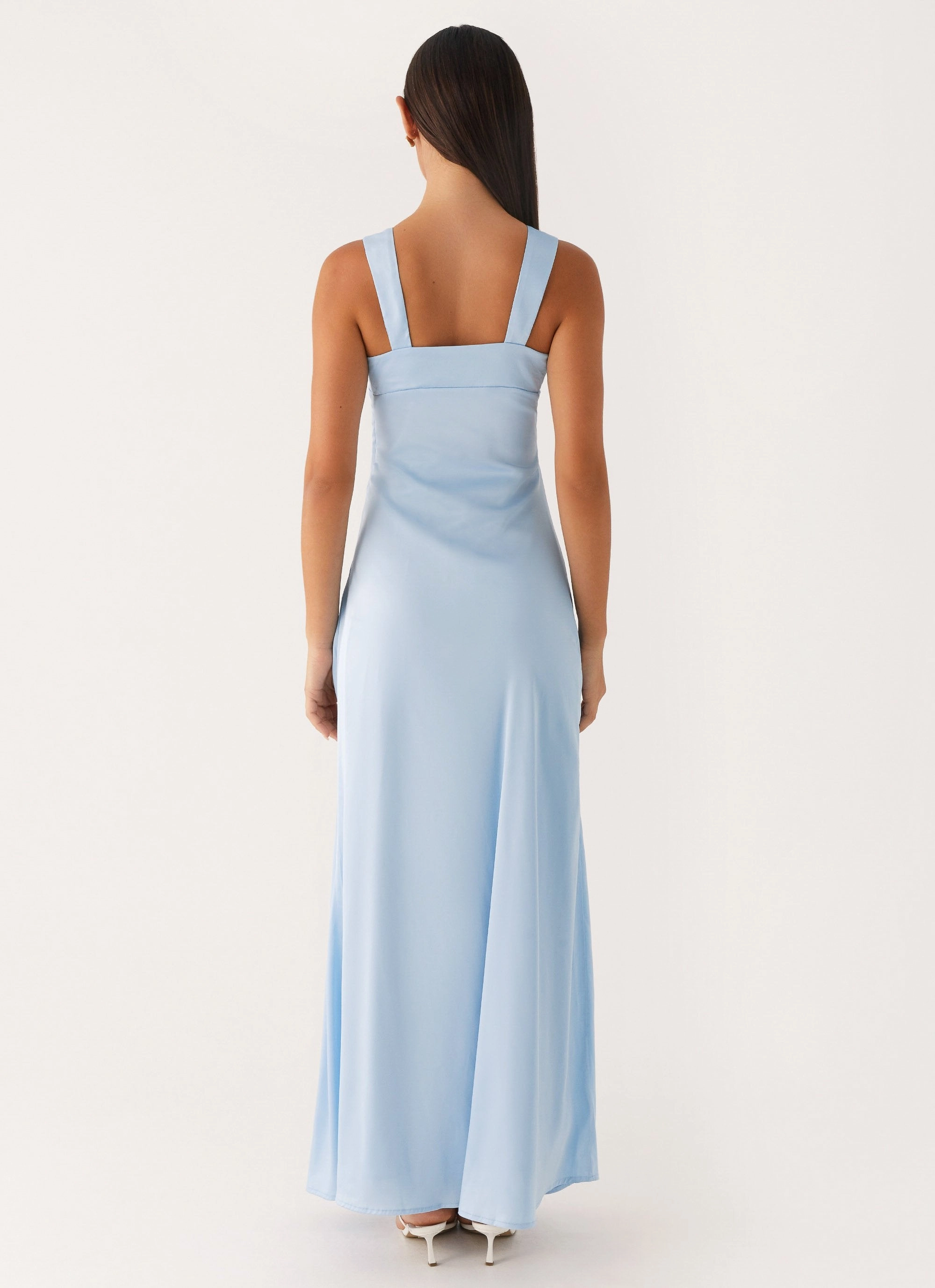 Odette Satin Maxi Dress - Blue Cruise-Wear