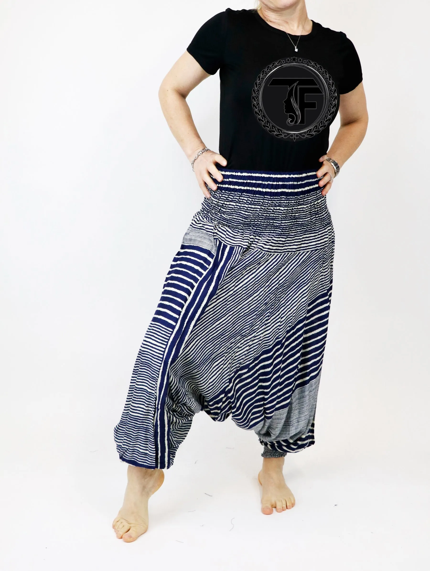 Harem Pants Unisex Hippie Bohemian Comfy Loungewear Gypsy Yoga Boho Baggy Drop Crotch Jumpsuits Rompers