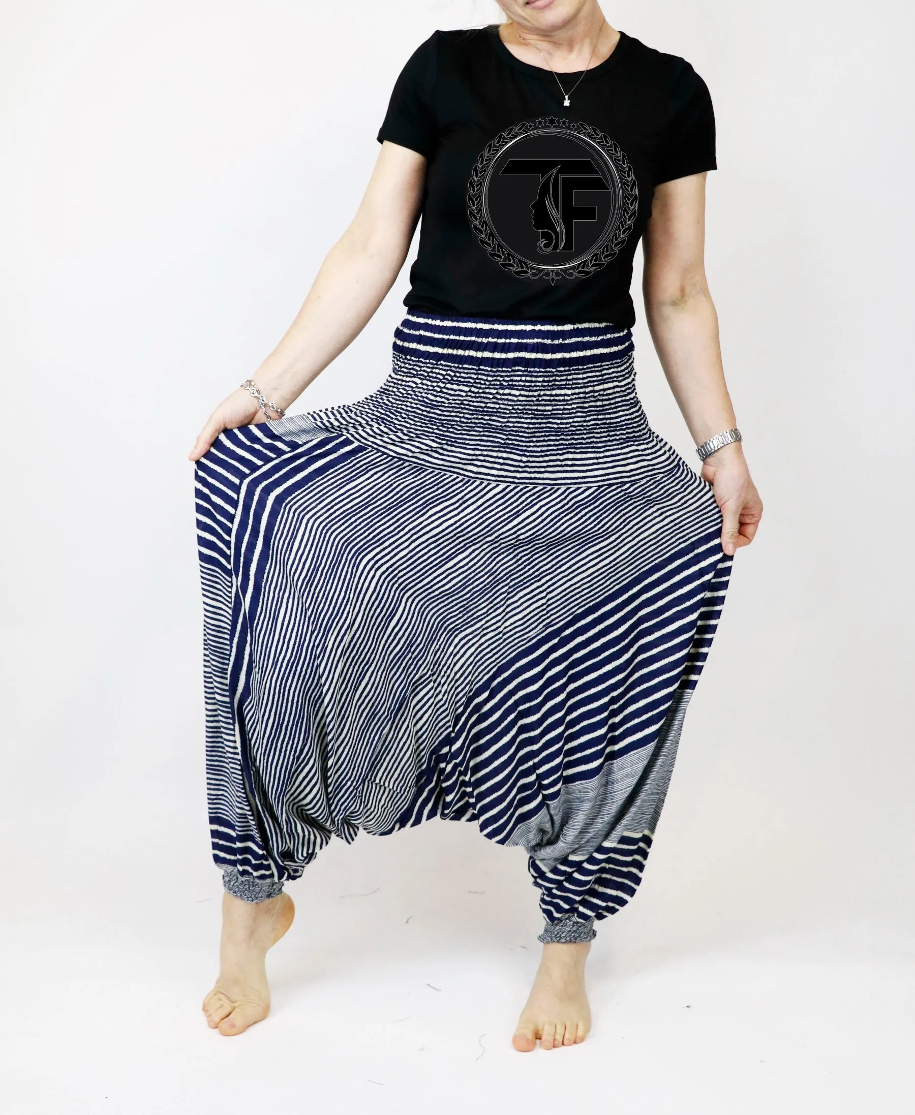 Harem Pants Unisex Hippie Bohemian Comfy Loungewear Gypsy Yoga Boho Baggy Drop Crotch Jumpsuits Rompers