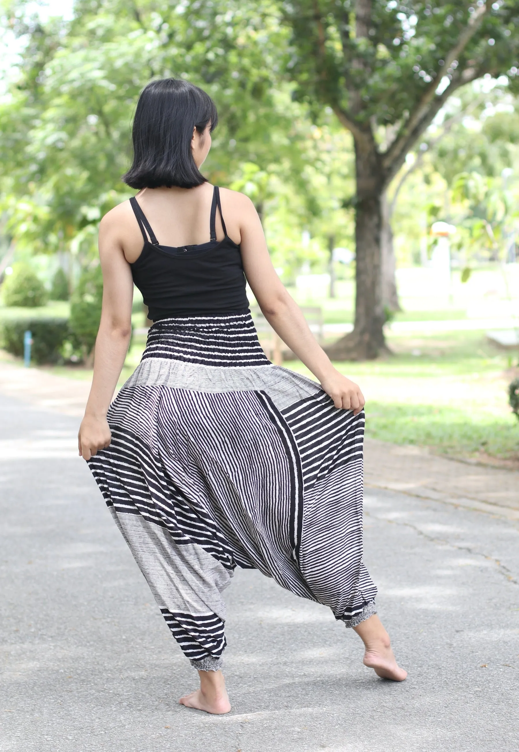 Harem Pants Unisex Hippie Bohemian Comfy Loungewear Gypsy Yoga Boho Baggy Drop Crotch Jumpsuits Rompers
