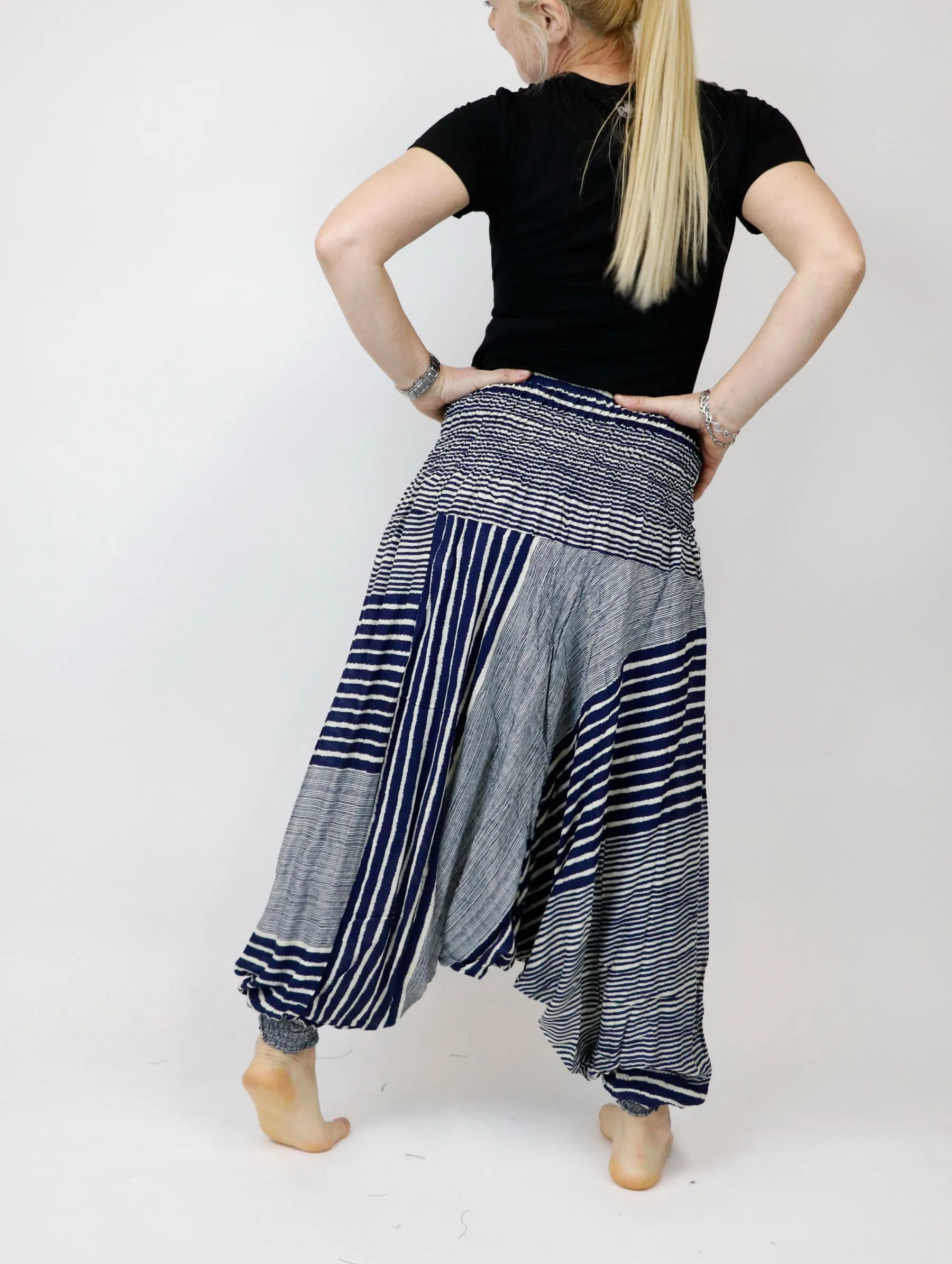 Harem Pants Unisex Hippie Bohemian Comfy Loungewear Gypsy Yoga Boho Baggy Drop Crotch Jumpsuits Rompers