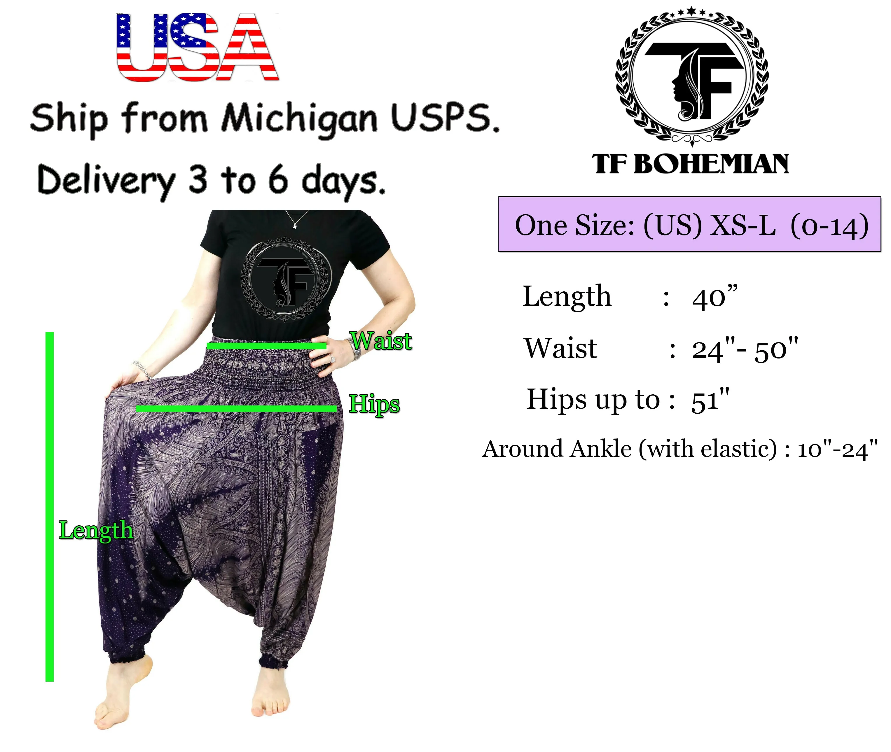 Harem Pants Unisex Hippie Yoga Comfy Gypsy Boho Jumpsuits Loose Baggy Pants Festival