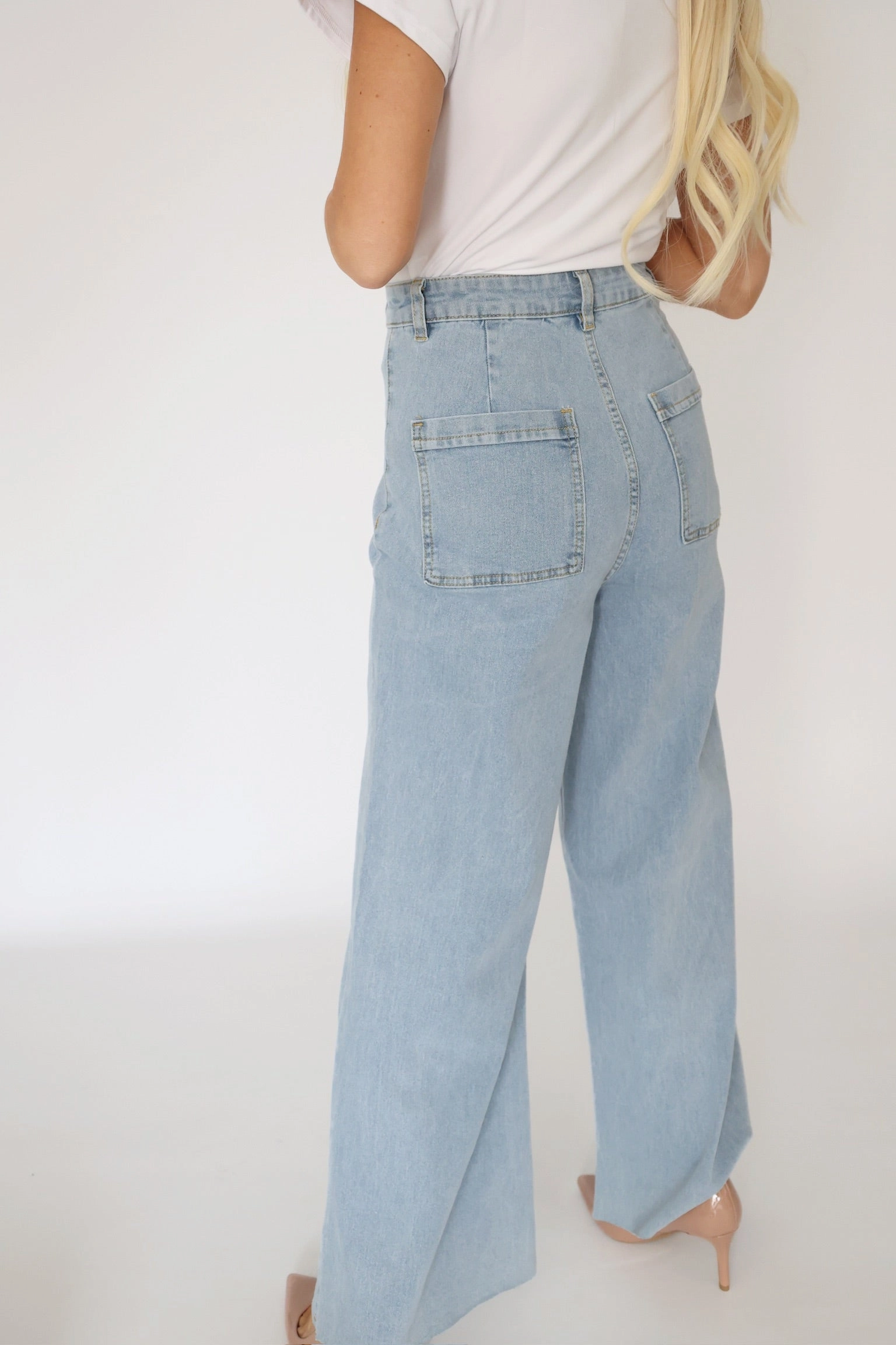 DoubleStitching Summer Wardrobe Harper Wide Leg Jean- Light Denim