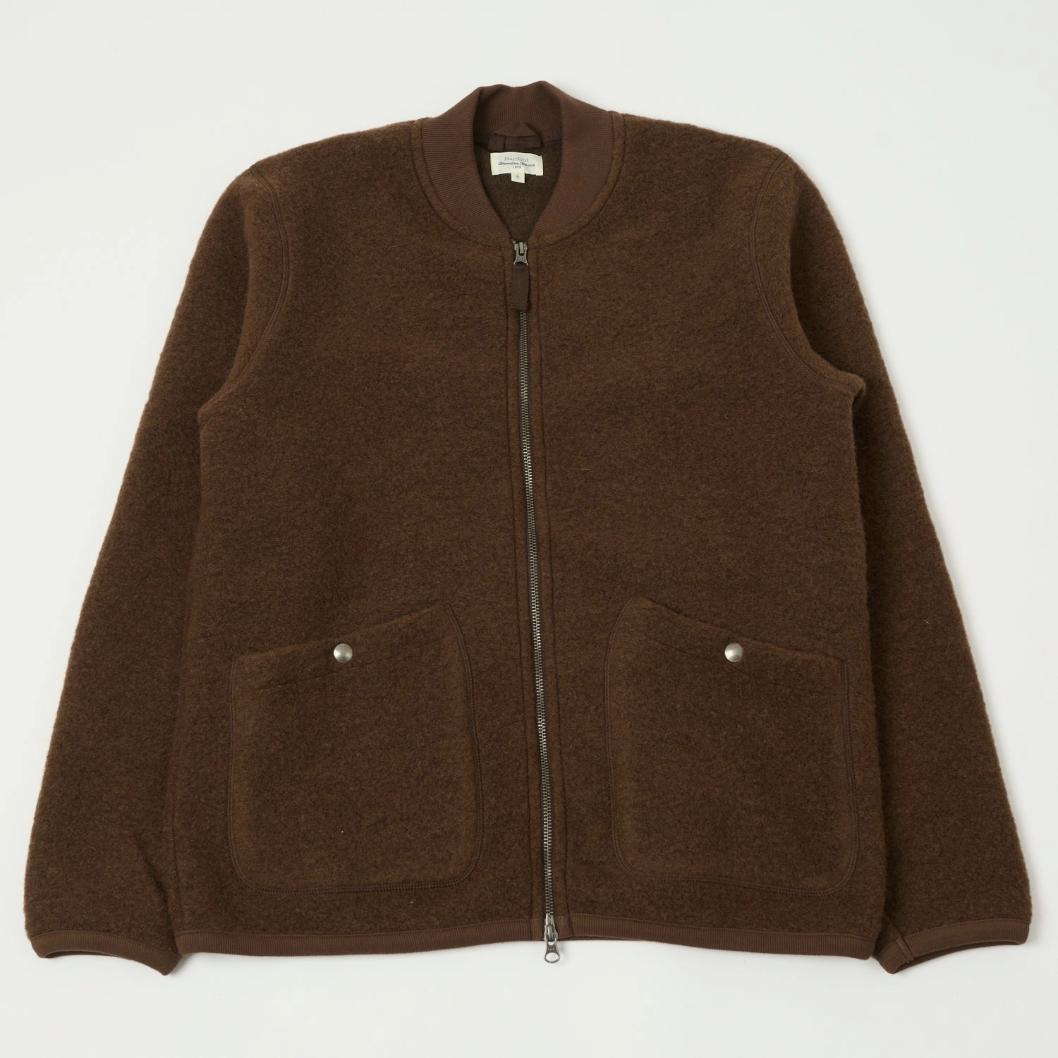 Neutral Tones Look Temperature Regulating Membrane Hartford 'David' Knitted Wool Jacket - Hazelnut