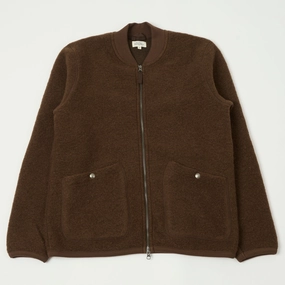 Neutral Tones Look Temperature Regulating Membrane Hartford 'David' Knitted Wool Jacket - Hazelnut