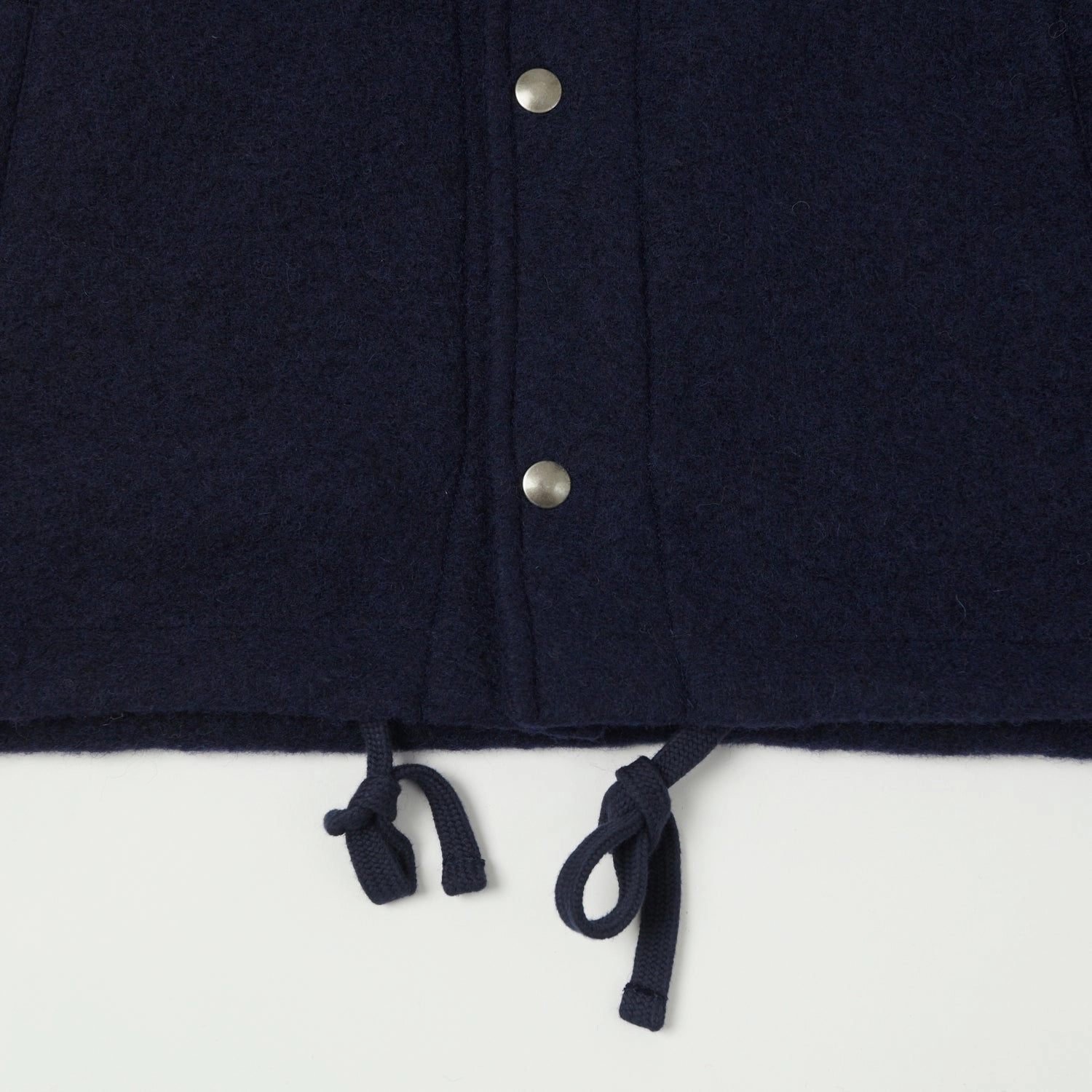 Hartford 'Duane' Knitted Wool Jacket - Navy ElasticWaistband Layered Collar Design