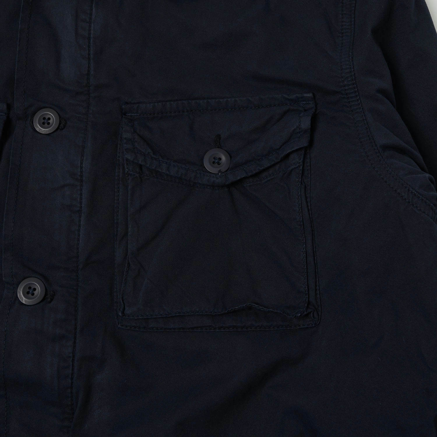 Hartford 'Jonah' Military Workers Jacket - Navy Wind Blocking Fabric Stretchable Waistband