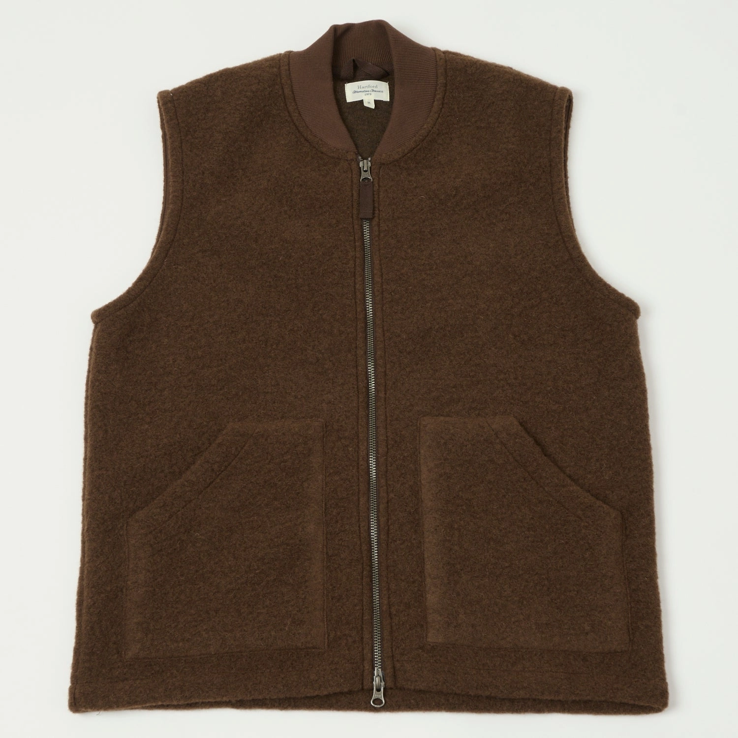 Pre Shrunk Cotton Blend Hartford Knitted Wool Vest - Hazelnut