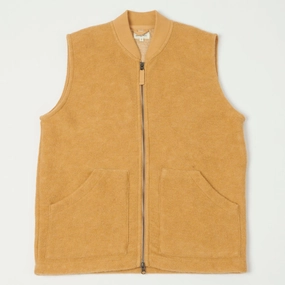 Hartford Knitted Wool Vest - Mustard 360?? Visibility