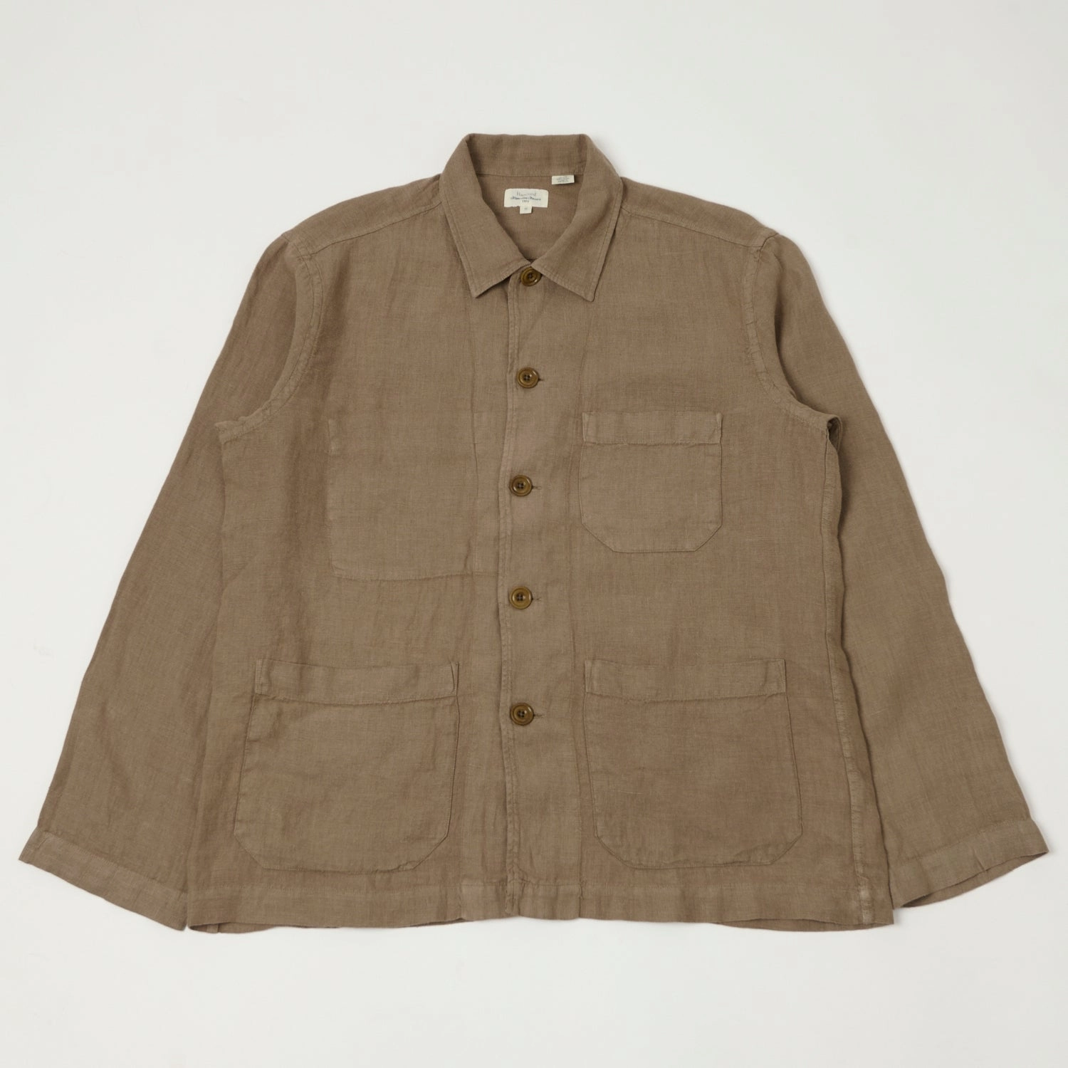 Versatile Layering Hartford Linen Chore Jacket  - Cigar