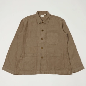 Versatile Layering Hartford Linen Chore Jacket  - Cigar