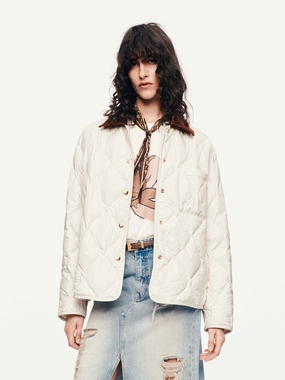 Contrast Collar Down Jacket Softshell Technology