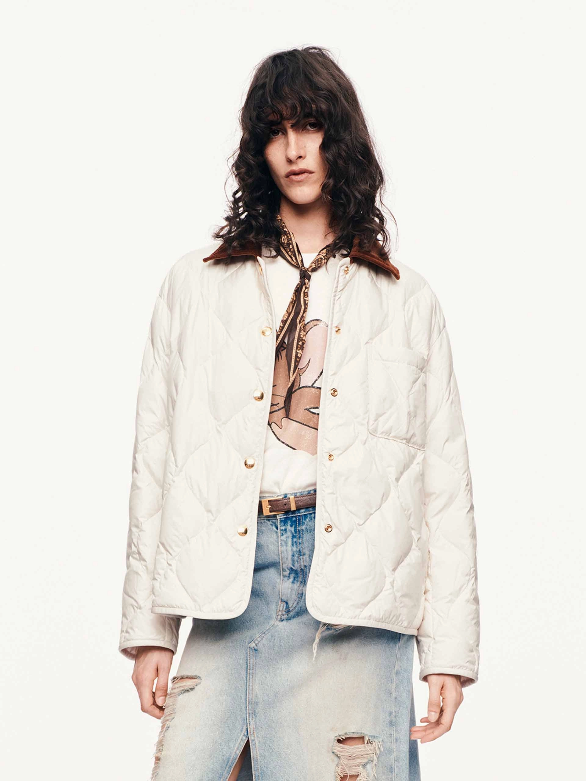 Contrast Collar Down Jacket Versatile Layering Options anti static coating