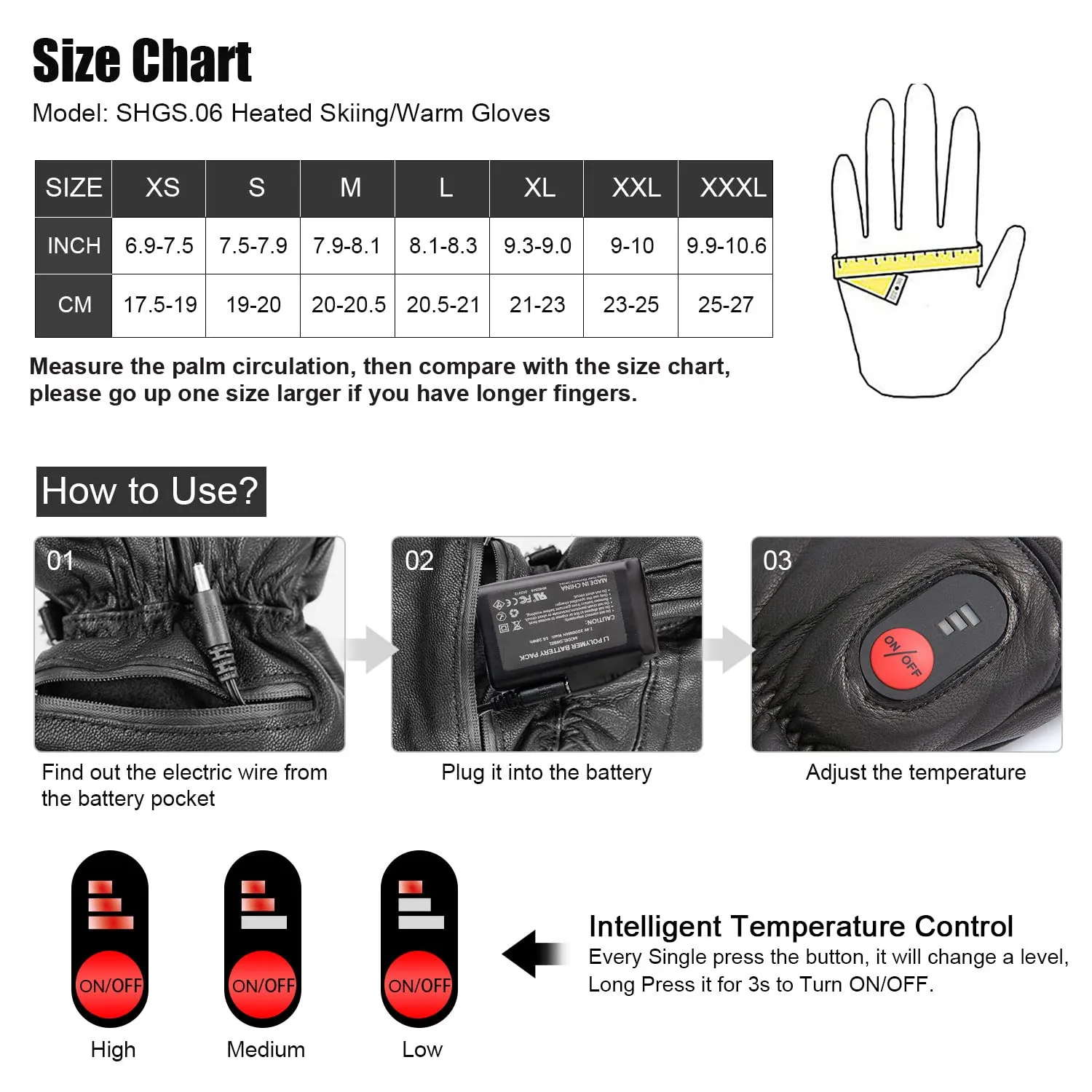 Heated Gloves - Touchscreen Comfort for Winter Sports