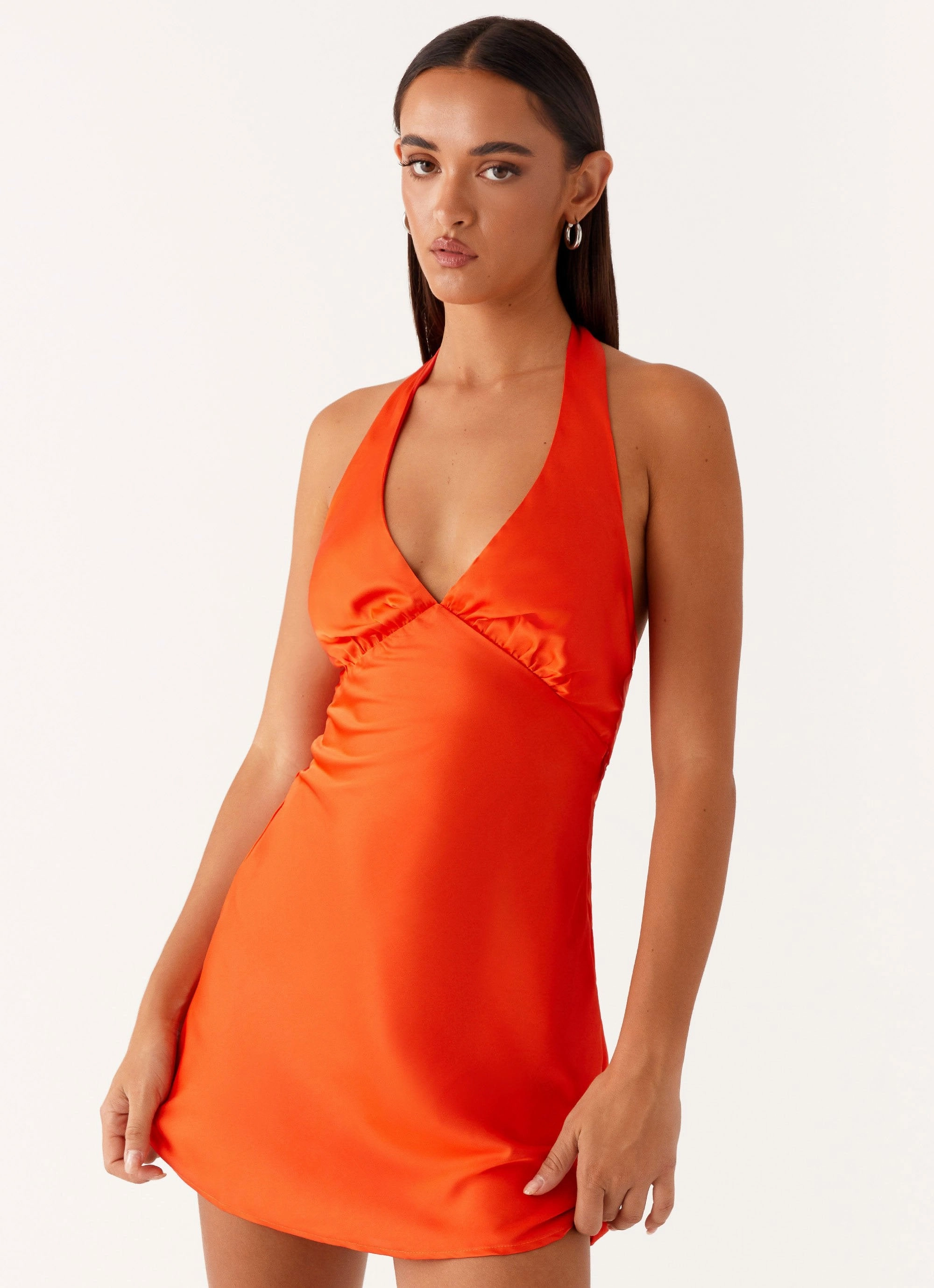 Heavy Hearted Mini Dress - Orange Stain-Resistant