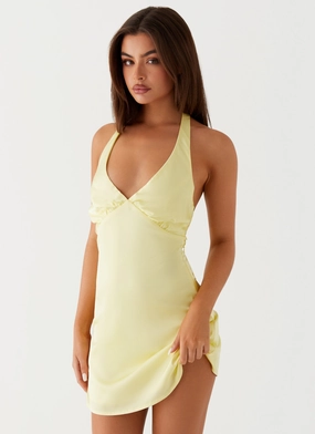 Heavy Hearted Mini Dress - Yellow Soft Movement