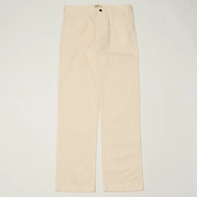 Heimat 'Journey' Herringbone Twill Chinos - Seashell High Waist Stretch Four Way Stretch