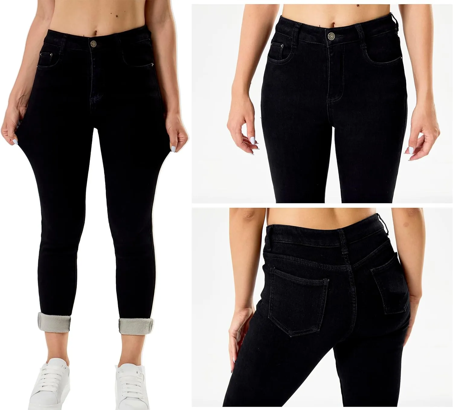 heipeiwa Women's Winter Fleece Lined Sherpa Pants Thermal Skinny Pant Dressy Casual Warm Trousers