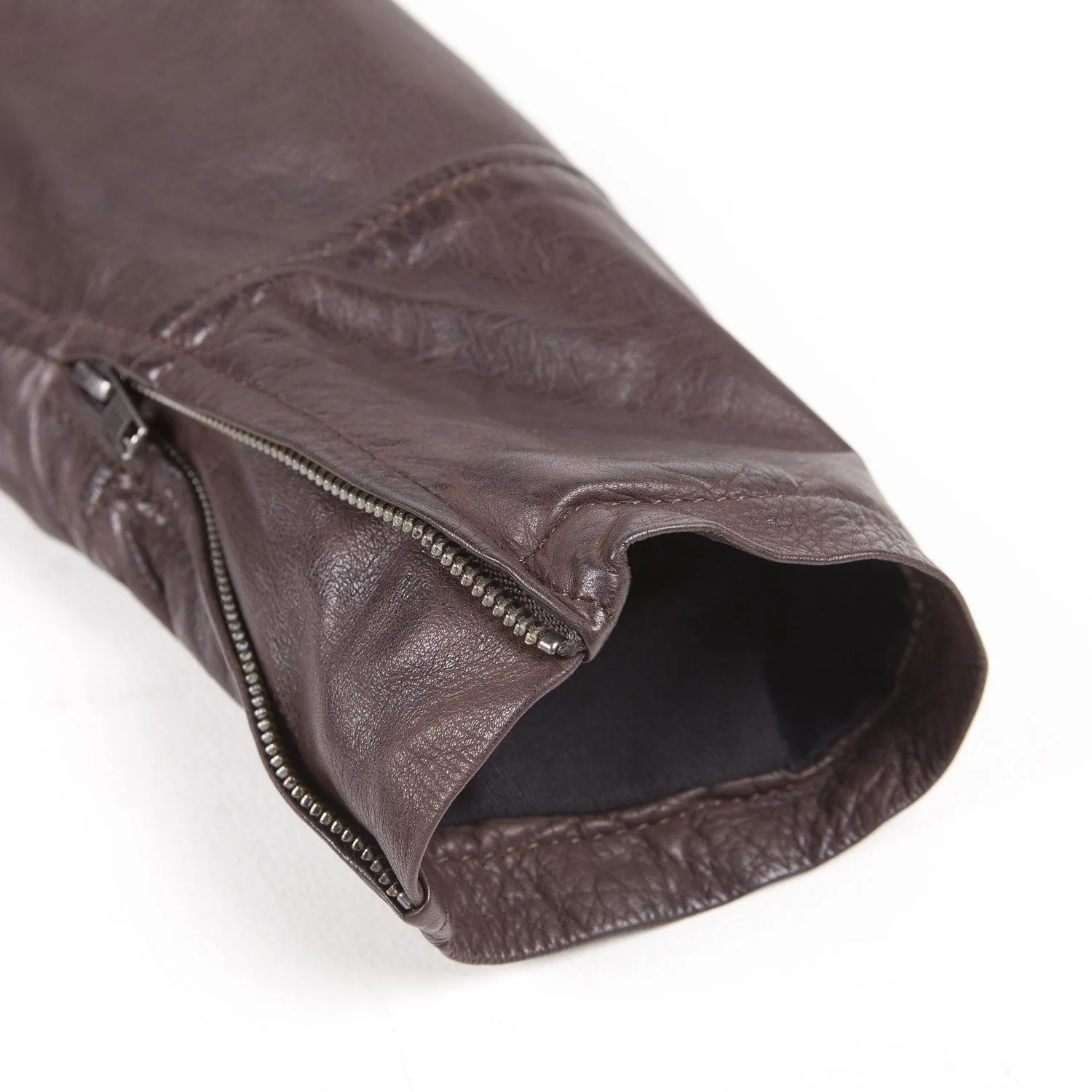 HELSTONS HUNT LEATHER JACKET -  RAG BROWN