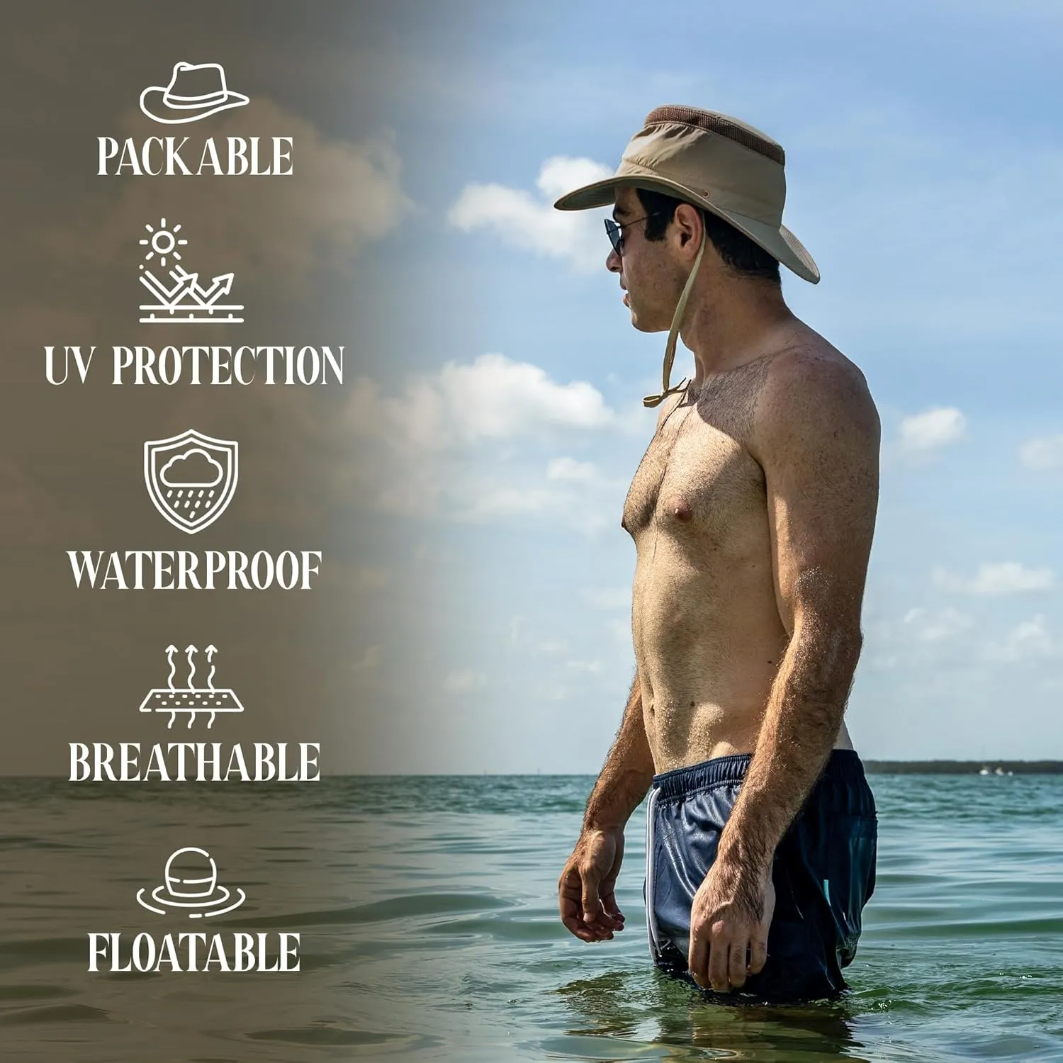 Henschel Camper 10-Point Booney Hat – Water Resistant, Moisture Wicking Sweatband, & Packable Hat with Secret Pocket