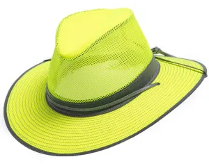 Henschel Large Neon Aussie Breezer Crushable 5310 Cotton w Mesh Crown UPF 50