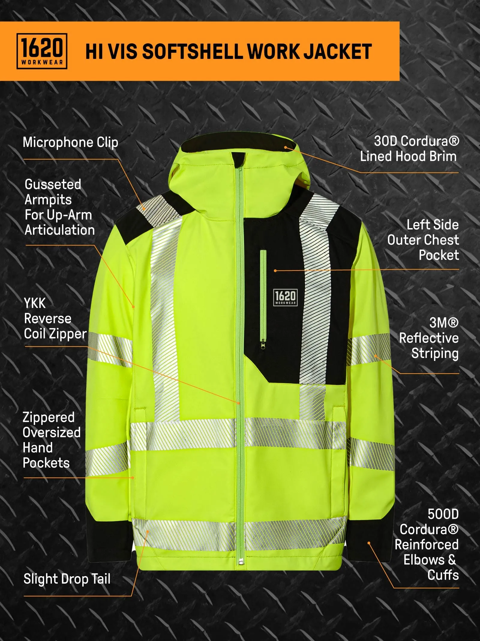 Hi Vis Softshell Work Jacket