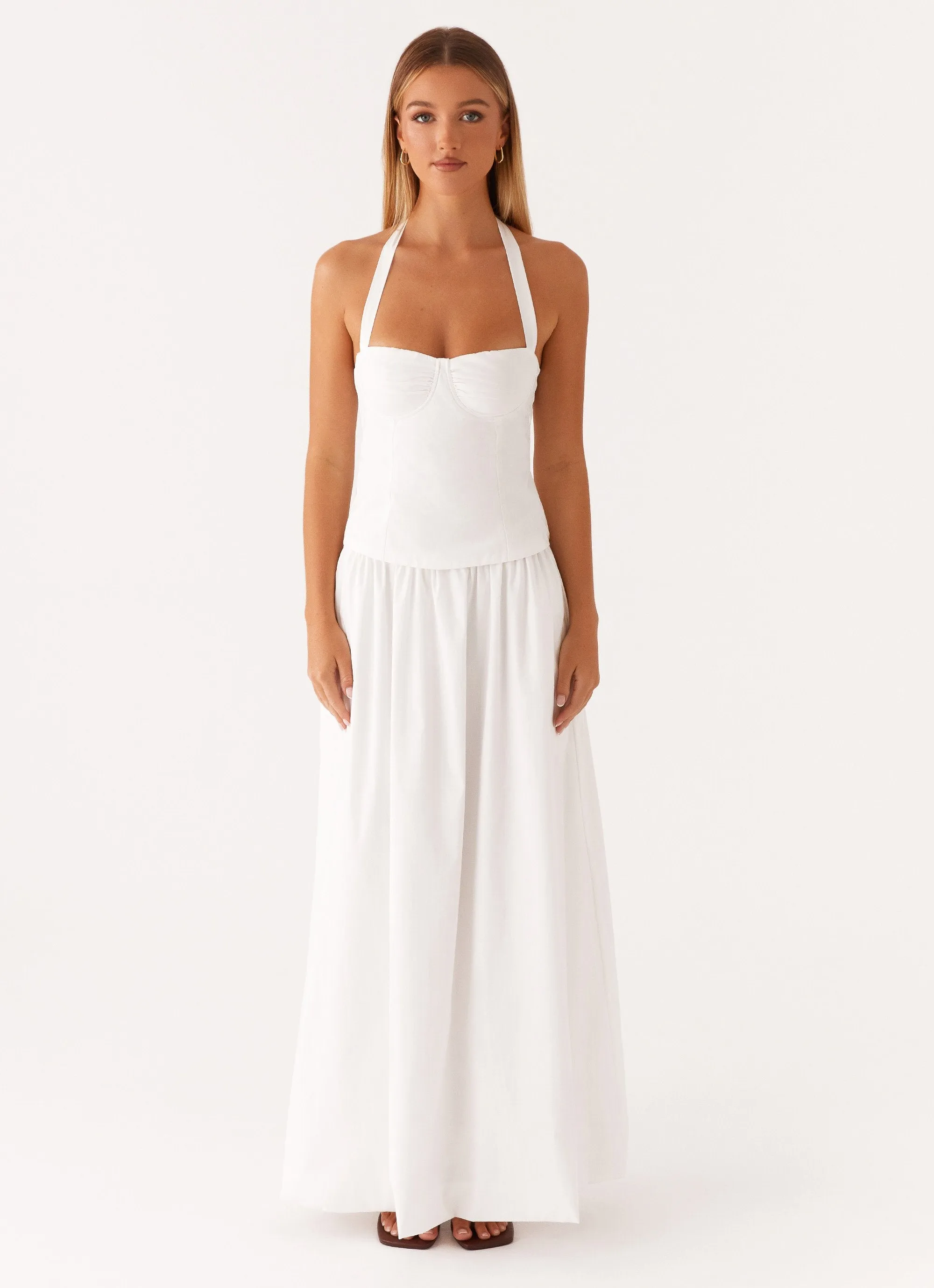 Cheryl Maxi Skirt - White Low Impact Dye Bold Statement