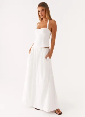 Cheryl Maxi Skirt - White Key Feature