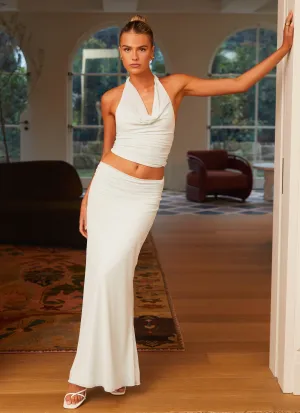 Rayne Maxi Skirt - Sage raw hem Breathable Lining