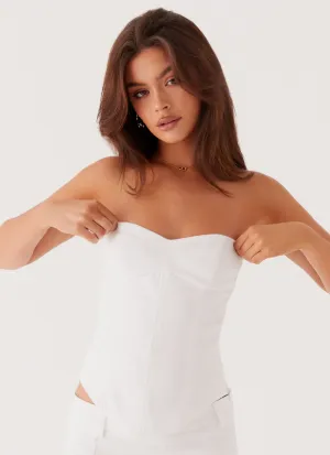 Jaslyn Corset Top - White MultiPocketDesign