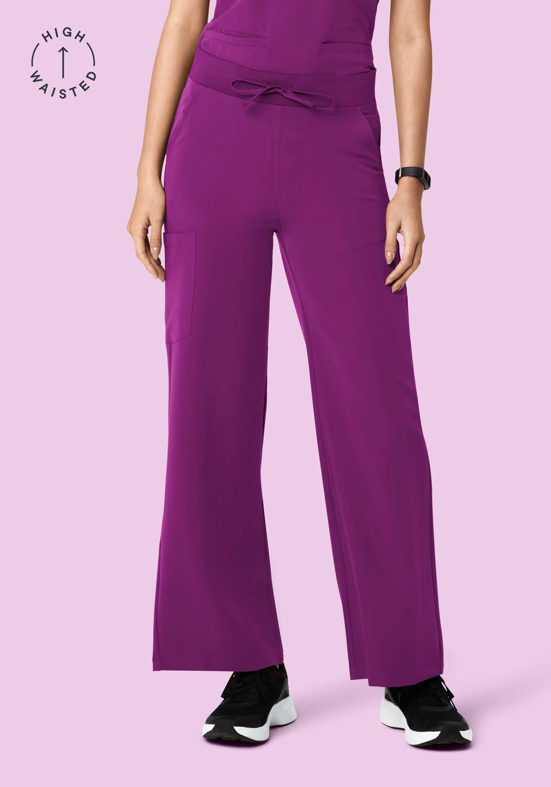 High Waisted Wide Leg Dark Orchid