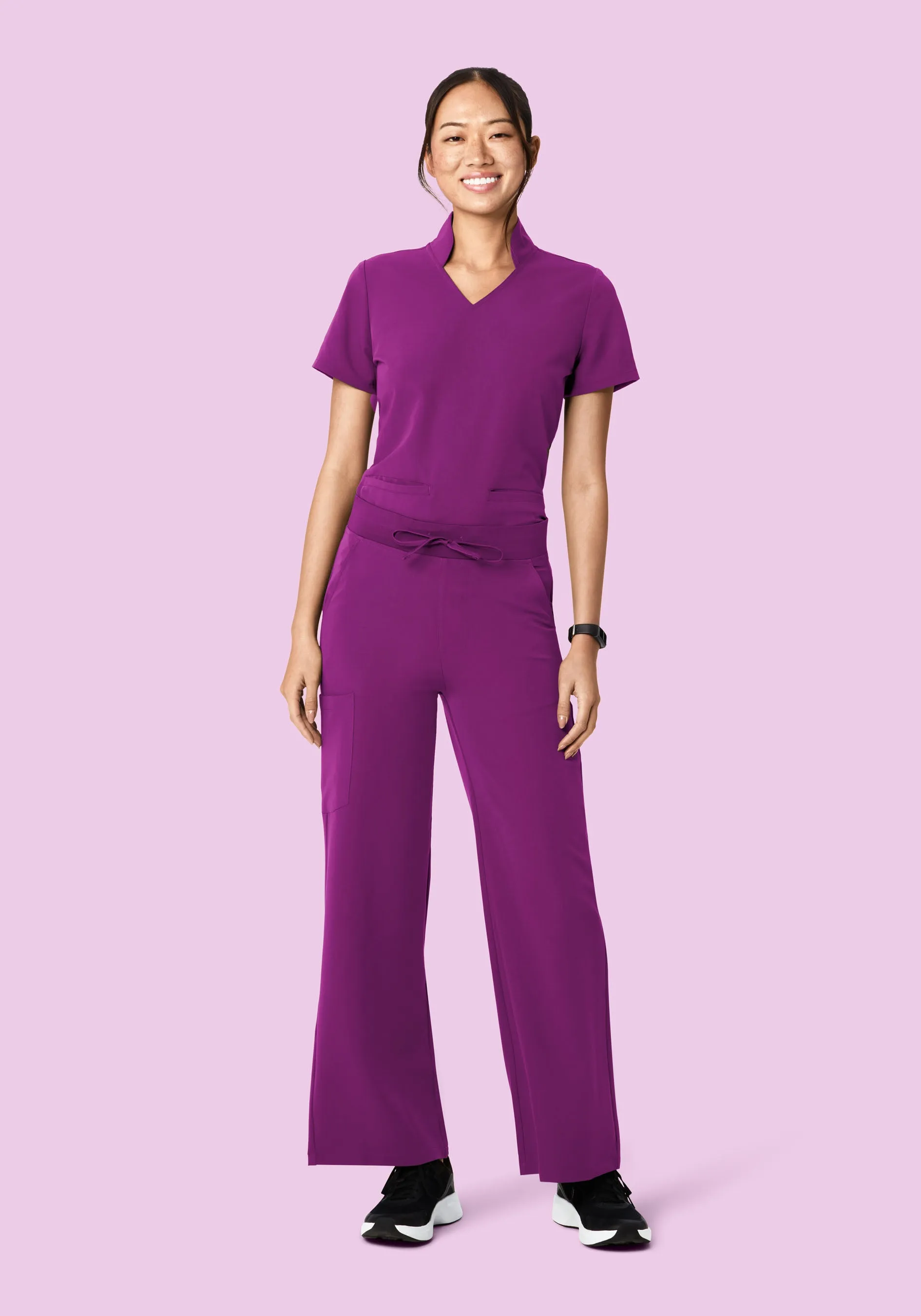 High Waisted Wide Leg Dark Orchid
