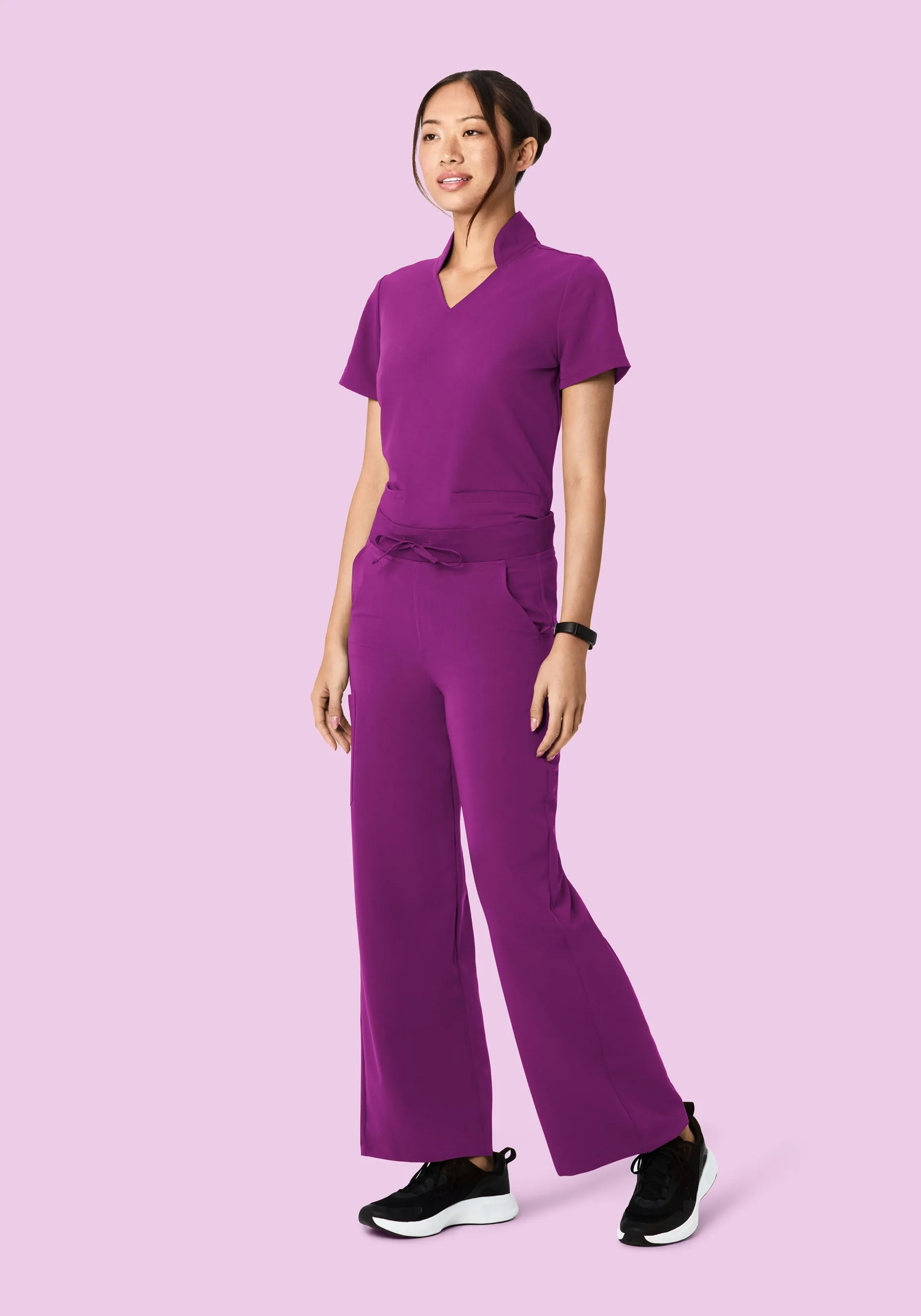High Waisted Wide Leg Dark Orchid