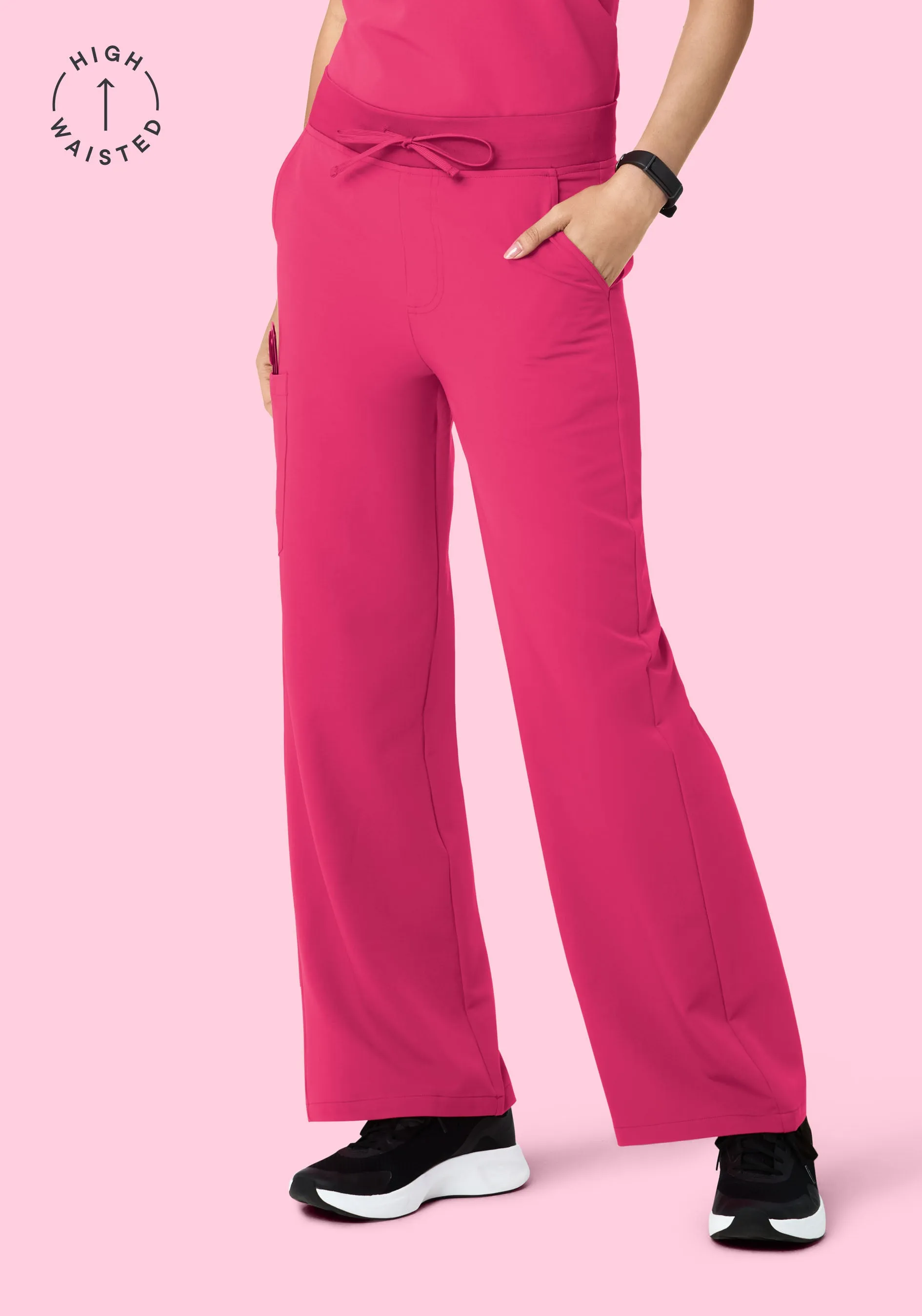 High Waisted Wide Leg Hot Pink